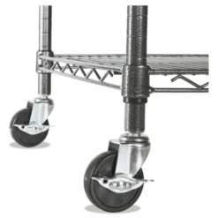 Alera NSF Certified 4-Shelf Wire Shelving Kit With Casters, 48w X 18d X 72h, Black Anthracite -office furniture sale 5456f5d0d3835bbe8e566c08bf6135d3a3