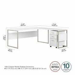 Bush Business Furniture Hybrid 72W X 36D L Shaped Table Desk With 3 Drawer Mobile File Cabinet In White 12 Bush Business Furniture Hybrid 72W X 36D L Shaped Table Desk With 3 Drawer Mobile File Cabinet In White -office furniture sale 545ccbaa085e486e5fdebbcc53b94ae131
