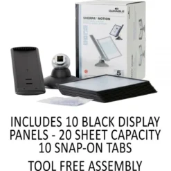 Durable SHERPA Motion Desk Reference System, 10 Panels, Black Borders -office furniture sale 545dceb4cecfacf64e60d58af5770f01c8