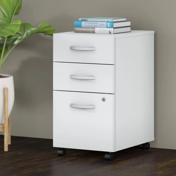 Bush Business Furniture Studio C 3 Drawer Mobile File Cabinet In White 7 Bush Business Furniture Studio C 3 Drawer Mobile File Cabinet In White - Image 7