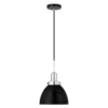 Madison 12" Wide Pendant With Metal Shade In Blackened Bronze/Polished Nickel/Blackened Bronze