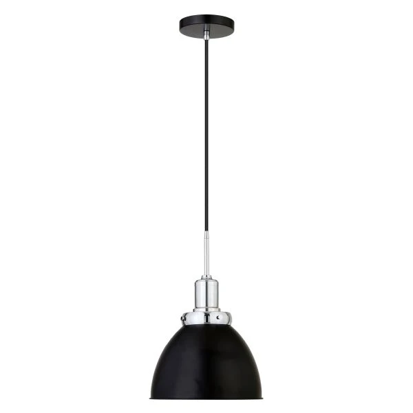 Madison 12" Wide Pendant With Metal Shade In Blackened Bronze/Polished Nickel/Blackened Bronze 1 Madison 12" Wide Pendant With Metal Shade In Blackened Bronze/Polished Nickel/Blackened Bronze