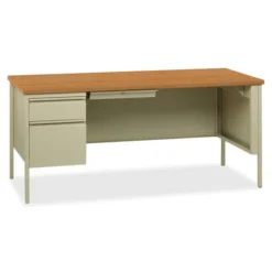 Lorell Fortress Series Left-Pedestal Computer Desk