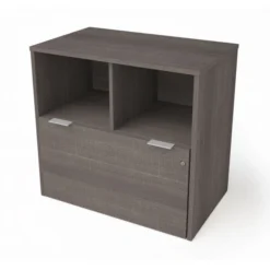 Bestar I3 Plus One Drawer Lateral File In Bark Gray