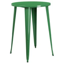 Philip Commercial Grade 30" Round Green Metal Indoor-Outdoor Bar Height Table