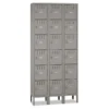 Tennsco Box Compartments With Legs, Triple Stack, 36w X 18d X 78h, Medium Gray