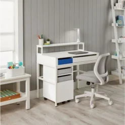 Adley Mesh/Fabric Low-Back Task Chair, Gray/White, BIFMA Certified -office furniture sale 55005c6f56054b7e87f25a3e2ead2e1f7d