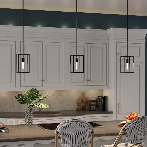 Cuadro 6" Wide Open-Framed Pendant In Blackened Bronze/No Shade 9 Cuadro 6" Wide Open-Framed Pendant In Blackened Bronze/No Shade - Image 9