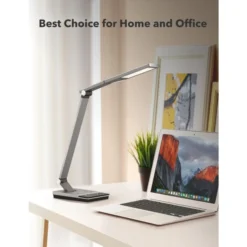 WorkPro LED USB Desk Lamp With Wireless Charger And Timer, 17-1/2"H, Brushed Metal/Gray -office furniture sale 5596a7dbe859104b8f41caab416bd7806a