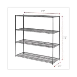 Alera BA Plus Wire Shelving Kit, Four-Shelf, 72w X 24d X 72h, Black Anthracite Plus -office furniture sale 561750fadc871c7f08c596b1afab50be46