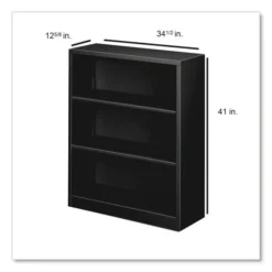 HON Metal Bookcase, Three-Shelf, 34.5w X 12.63d X 41h, Black -office furniture sale 561e386c274d05ed2bd78abe0c0a6bbe1c