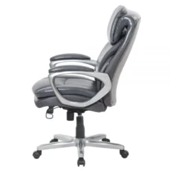 Serta Smart Layers Arlington AIR Ergonomic Bonded Leather High-Back Executive Chair, Dark Gray/Silver -office furniture sale 565a63a9c7f7a3d2ecaa741afae5edbcbe