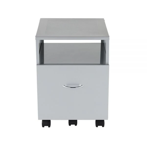 Vista 38"D Metal Mobile File Storage Cart, Silver 2 Vista 38"D Metal Mobile File Storage Cart, Silver - Image 2