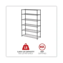 Alera NSF Certified 6-Shelf Wire Shelving Kit, 48w X 18d X 72h, Black Anthracite 16 Alera NSF Certified 6-Shelf Wire Shelving Kit, 48w X 18d X 72h, Black Anthracite -office furniture sale 56bd23272a2129426a83133688977fb5e3