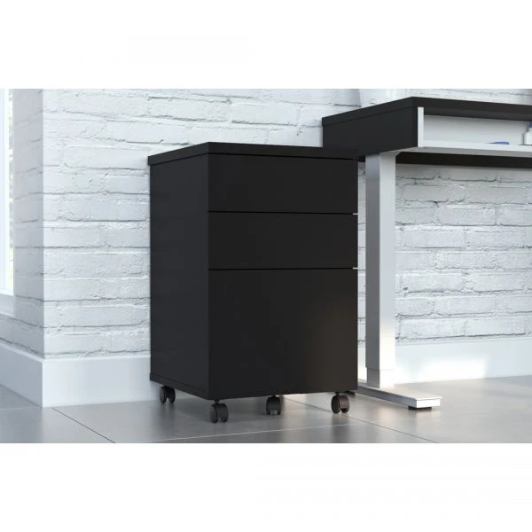 Bestar Assembled 2U1F Mobile Pedestal In Black 2 Bestar Assembled 2U1F Mobile Pedestal In Black - Image 2