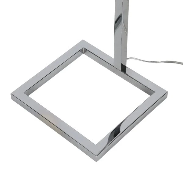 Grayson 68" Tall Floor Lamp With Fabric Shade In Polished Nickel/White 5 Grayson 68" Tall Floor Lamp With Fabric Shade In Polished Nickel/White - Image 5