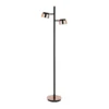 Jex 2-Light Floor Lamp With Metal Shade In Blackened Bronze/Copper/Copper