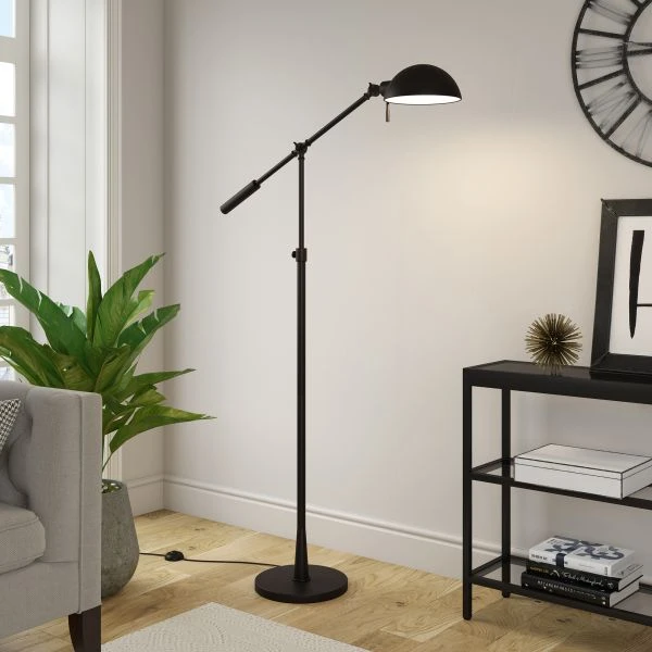 Dexter Height Adjustable/Tilting Floor Lamp With Metal Shade In Blackened Bronze/Blackened Bronze 5 Dexter Height Adjustable/Tilting Floor Lamp With Metal Shade In Blackened Bronze/Blackened Bronze - Image 5