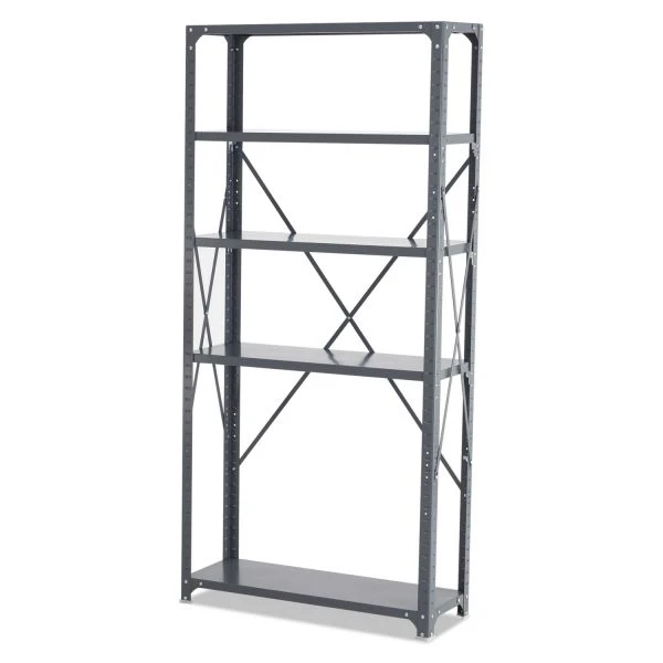 Safco Commercial Steel Shelving Unit, Five-Shelf, 36w X 12d X 75h, Dark Gray 4 Safco Commercial Steel Shelving Unit, Five-Shelf, 36w X 12d X 75h, Dark Gray - Image 4