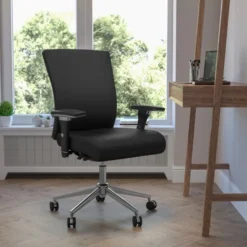 Flash Furniture HERCULES Series 24/7 Multi-Shift Leather Multi-Functional Executive Swivel Chair With Seat Slider