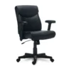 Alera Harthope Leather Task Chair, Supports Up To 275 Lb, Black Seat/Back, Black Base