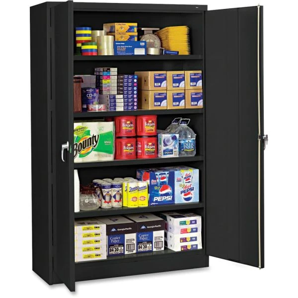 Tennsco Assembled Jumbo Steel Storage Cabinet, 48w X 18d X 78h, Black 3 Tennsco Assembled Jumbo Steel Storage Cabinet, 48w X 18d X 78h, Black - Image 3