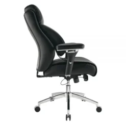 Modern Comfort Keera Bonded Leather Mid-Back Manager's Chair, Onyx/Chrome, BIFMA Certified -office furniture sale 591827d8b5c0f88896500cf816775c786a