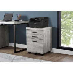 Monarch Specialties File Cabinet, Rolling Mobile, Storage Drawers, Printer Stand, Office, Work, Grey Laminate, Contemporary, Modern