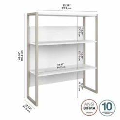 Bush Business Furniture Hybrid 36W Bookcase Hutch In White -office furniture sale 592cba7b86cee9460fdb2a218d905c93e4