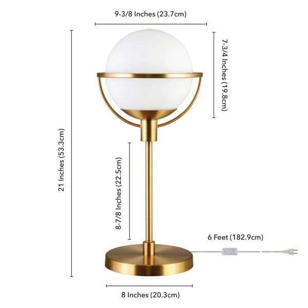 Cieonna 21" Tall Globe & Stem Table Lamp With Glass Shade In Brass/Clear 2 Cieonna 21" Tall Globe & Stem Table Lamp With Glass Shade In Brass/Clear - Image 2