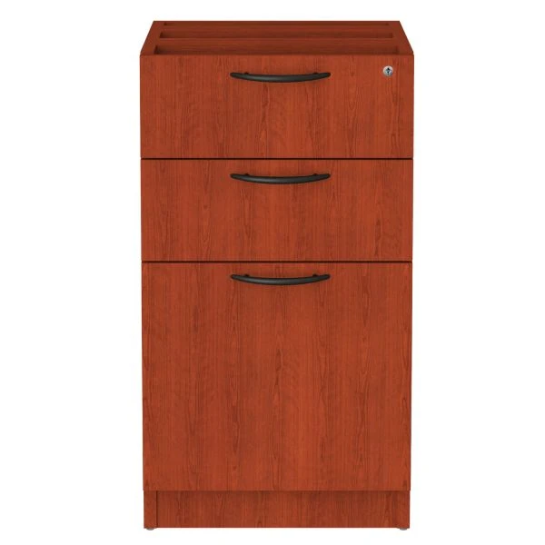 Alera Valencia Series Full Pedestal File, Left/Right, 3-Drawers: Box/Box/File, Legal/Letter, Cherry, 15.63" X 20.5" X 28.5" 1 Alera Valencia Series Full Pedestal File, Left/Right, 3-Drawers: Box/Box/File, Legal/Letter, Cherry, 15.63" X 20.5" X 28.5"