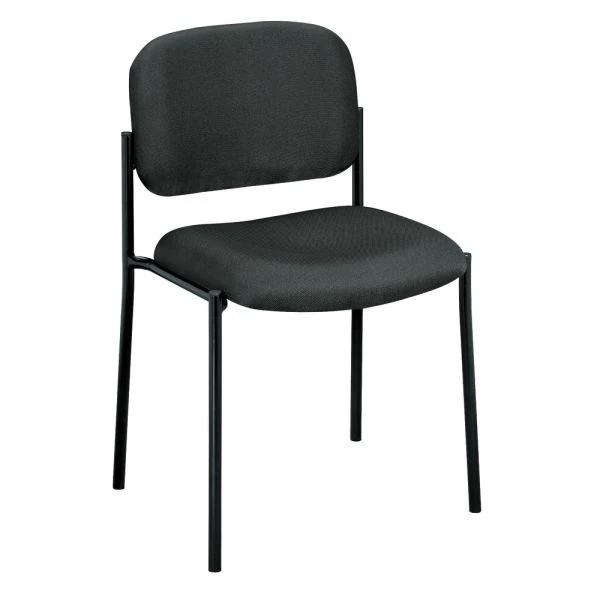 HON VL606 Stacking Guest Chair Without Arms, Fabric Upholstery, 21.25" X 21" X 32.75", Charcoal Seat, Charcoal Back, Black Base 4 HON VL606 Stacking Guest Chair Without Arms, Fabric Upholstery, 21.25" X 21" X 32.75", Charcoal Seat, Charcoal Back, Black Base - Image 4
