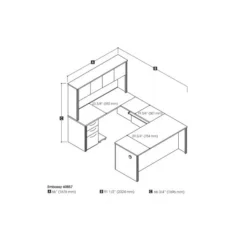 Bestar Embassy 66" U-shaped Desk In Dark Chocolate -office furniture sale 59cd3f59941f5c3dab43129baa0f1d3dc7