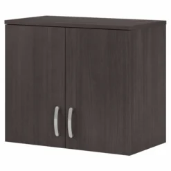 Bush Business Furniture Universal Wall Cabinet With Doors And Shelves In Storm Gray