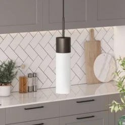 Lance 3.5" Wide Pendant With Glass Shade In Blackened Bronze/White Milk -office furniture sale 5a0331e20617686cb1f48f9d6798523071