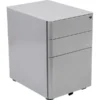 Warner Modern 3-Drawer Mobile Locking Filing Cabinet With Anti-Tilt Mechanism And Hanging Drawer For Legal & Letter Files, Gray