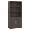 Bush Business Furniture Studio A Tall 5 Shelf Bookcase With Doors In Storm Gray