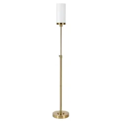 Frieda 66" Tall Floor Lamp With Glass Shade In Brass/White Milk