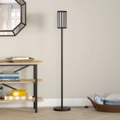Delia 63.5" Tall Floor Lamp With Metal Shade In Blackened Bronze/Blackened Bronze -office furniture sale 5ad0196a7a7c2365c665bf0c49120547bc