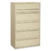 HON 700 Series Five-Drawer Lateral File W/Roll-Out & Posting Shelves, Letter/Legal/A4, 42w, Putty