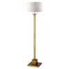 Hadley 65" Tall Floor Lamp With Fabric Shade In Brass/White