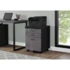 Monarch Specialties File Cabinet, Rolling Mobile, Storage Drawers, Printer Stand, Office, Work, Black And Grey Laminate, Contemporary, Modern