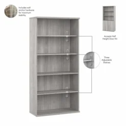 Bush Business Furniture Studio A Tall 5 Shelf Bookcase In Platinum Gray -office furniture sale 5b56cb4f2d6d8b92949cdbddd9b20d6e24 1