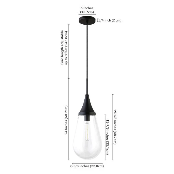 Ambrose 8.63" Wide Pendant With Glass Shade In Blackened Bronze/Clear 8 Ambrose 8.63" Wide Pendant With Glass Shade In Blackened Bronze/Clear - Image 8