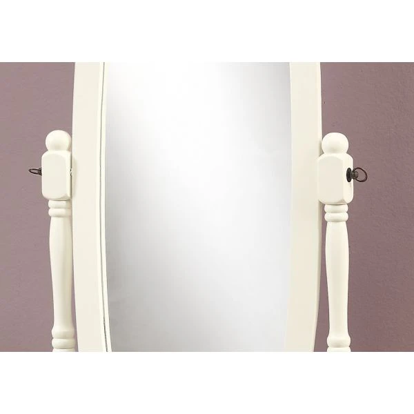 Monarch Specialties Mirror, Full Length, Standing, Floor, 60" Oval, Dressing, Bedroom, White Wood, Traditional 3 Monarch Specialties Mirror, Full Length, Standing, Floor, 60" Oval, Dressing, Bedroom, White Wood, Traditional - Image 3