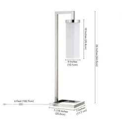 Malva 26" Tall Table Lamp With Glass Shade In Polished Nickel/White Milk 9 Malva 26" Tall Table Lamp With Glass Shade In Polished Nickel/White Milk -office furniture sale 5bf9850dd1c253d7806a78b15bd91f4e4f