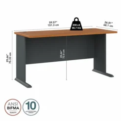 Bush Business Furniture Series A: Natural Cherry 60W Desk -office furniture sale 5c1aa1bc98a38fd5fcab07e0bfea1ce8db