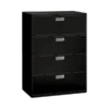 HON 600 Series Four-Drawer Lateral File, Letter/Legal/A4, 42w X 18d, Black