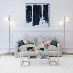 Twee 2-Light Floor Lamp With Glass Shade In Nickel/White Milk 9 Twee 2-Light Floor Lamp With Glass Shade In Nickel/White Milk -office furniture sale 5c6c27edad93676506a032ce80d1d10267