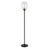 Agnolo 69" Tall Floor Lamp With Glass Shade In Blackened Bronze/Seeded